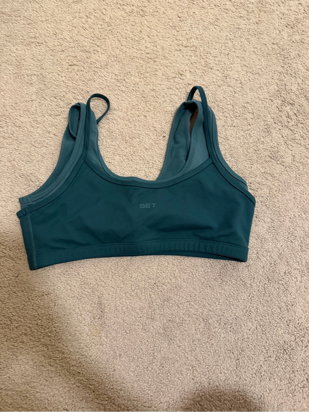 SET Active Teal Sports Bra with Scoop Neck